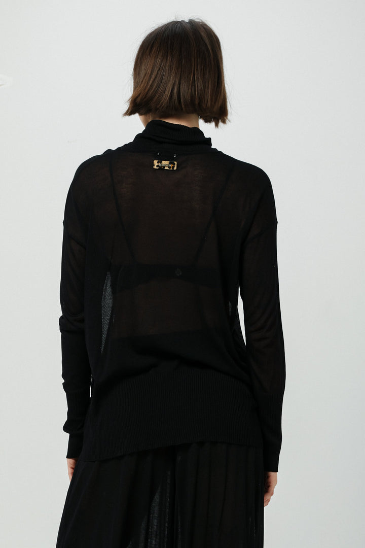 Moment Black High Neck Top