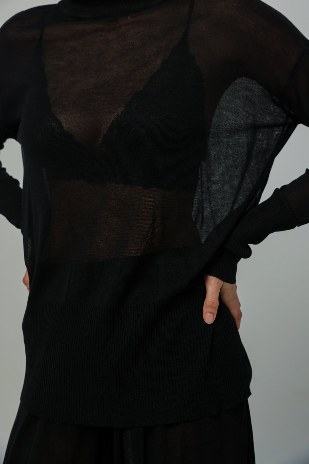 Moment Black High Neck Top
