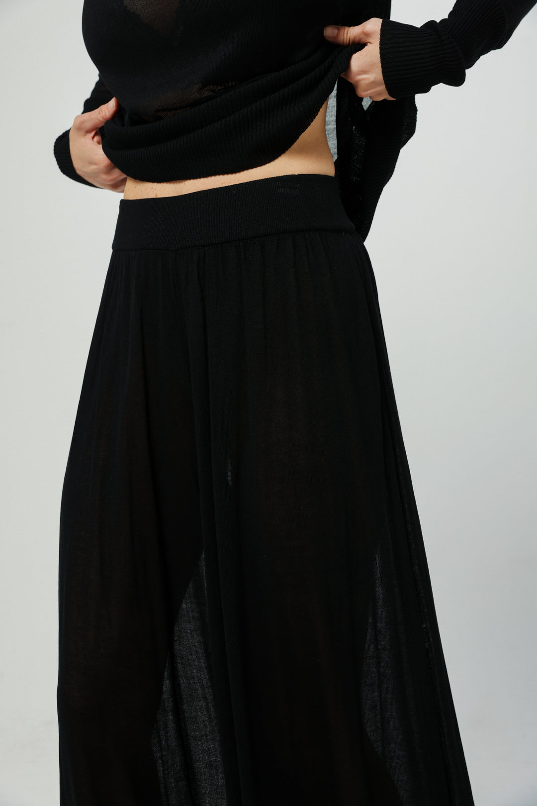 Moment Black Wide-Leg Bottoms