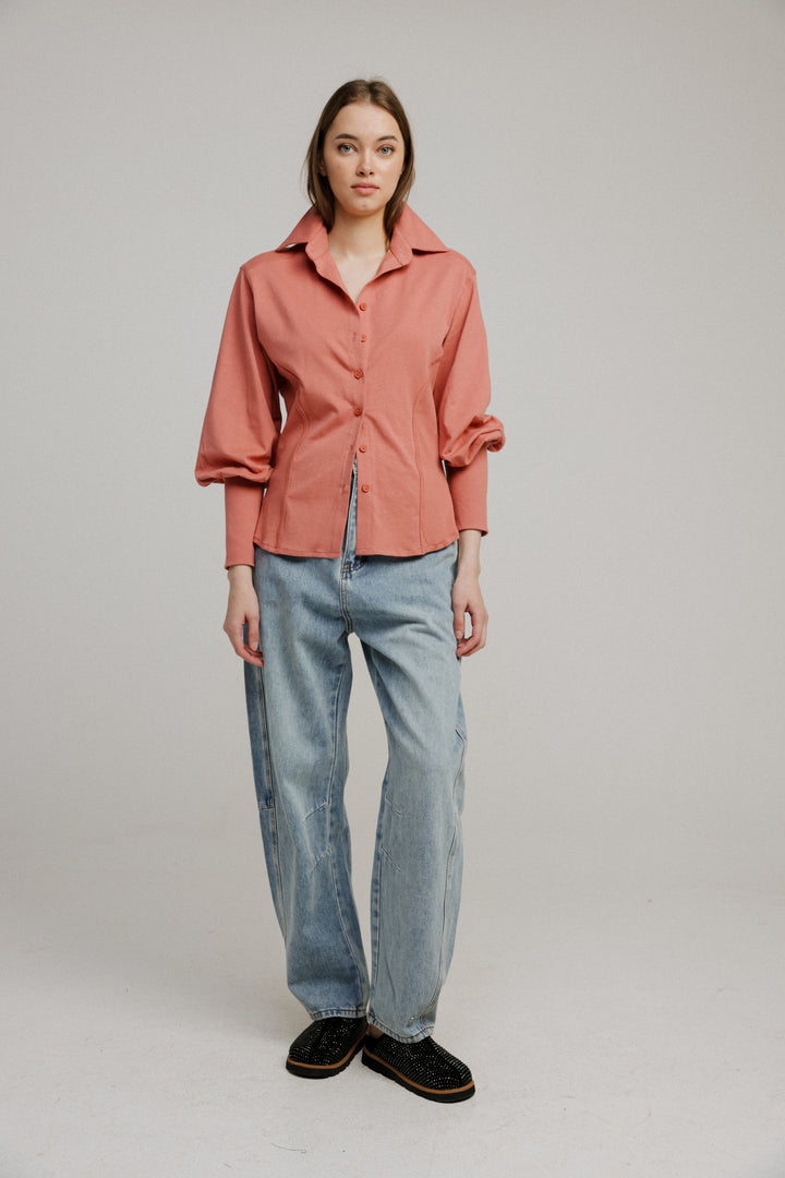 Decision Coral Buttoned  Shirt