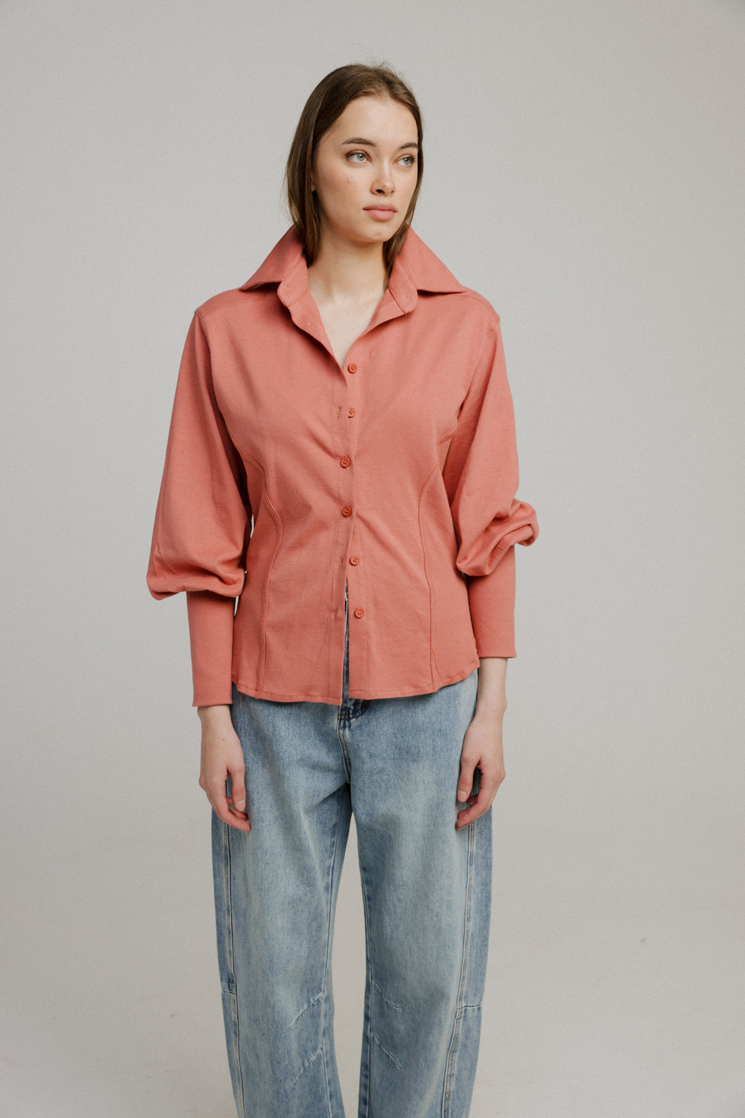 Decision Coral Buttoned  Shirt