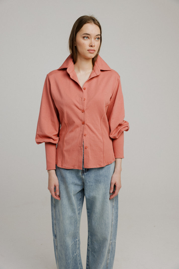 Decision Coral Buttoned  Shirt