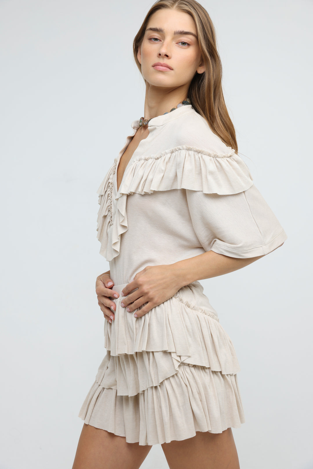 Sol Beige Mini Skirt