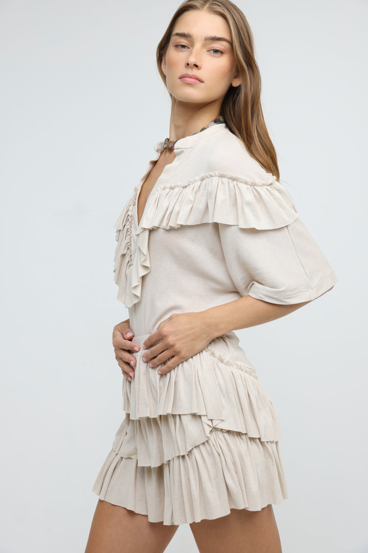 Sol Beige Mini Skirt