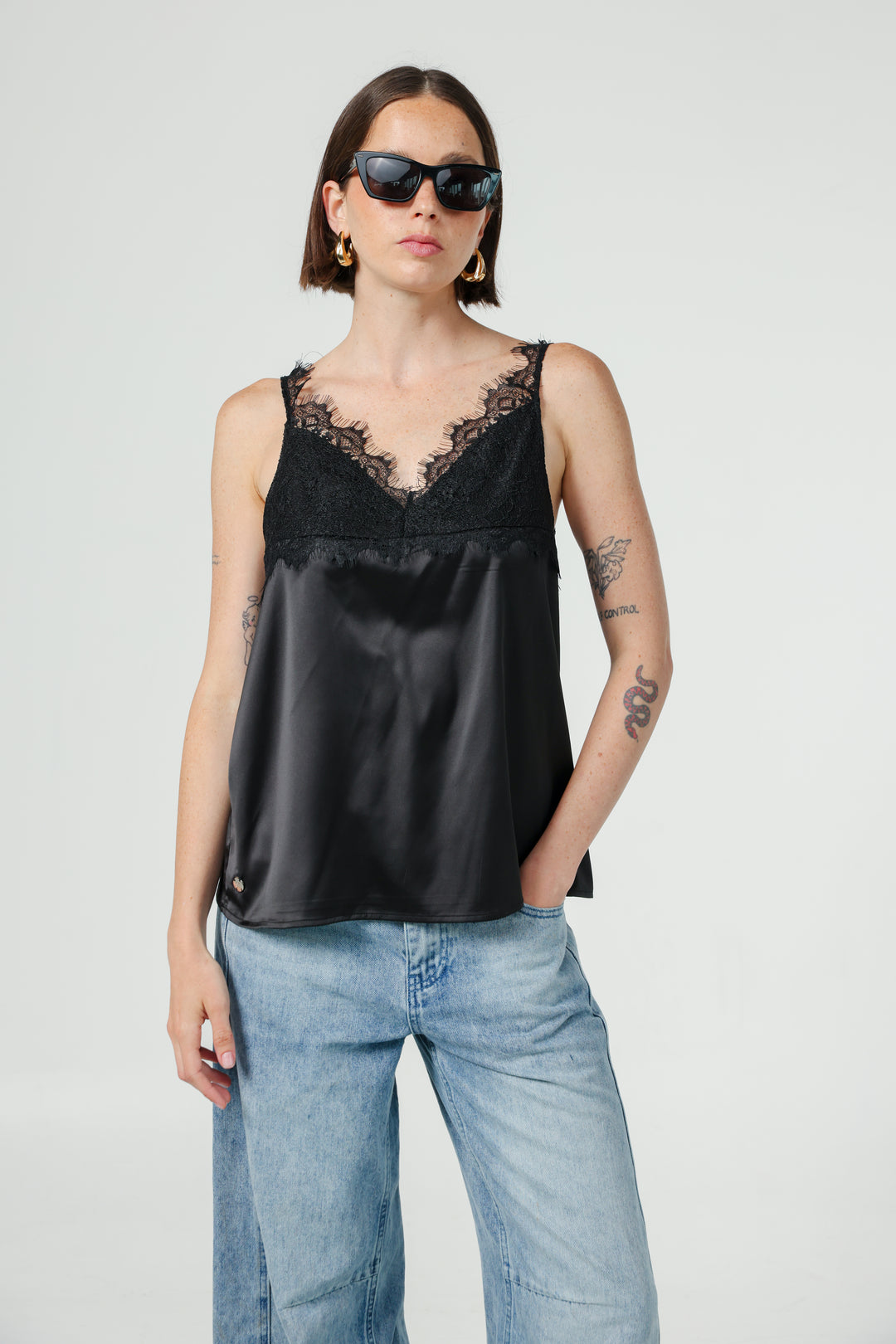 Lace Black Tank