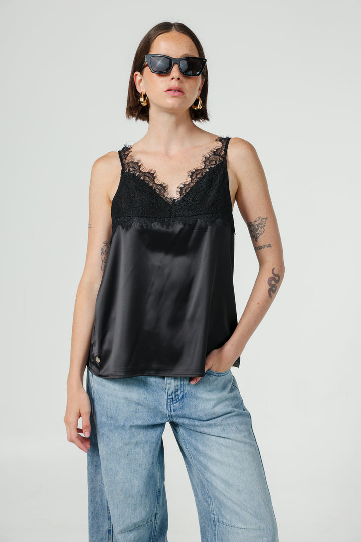 Lace Black Tank