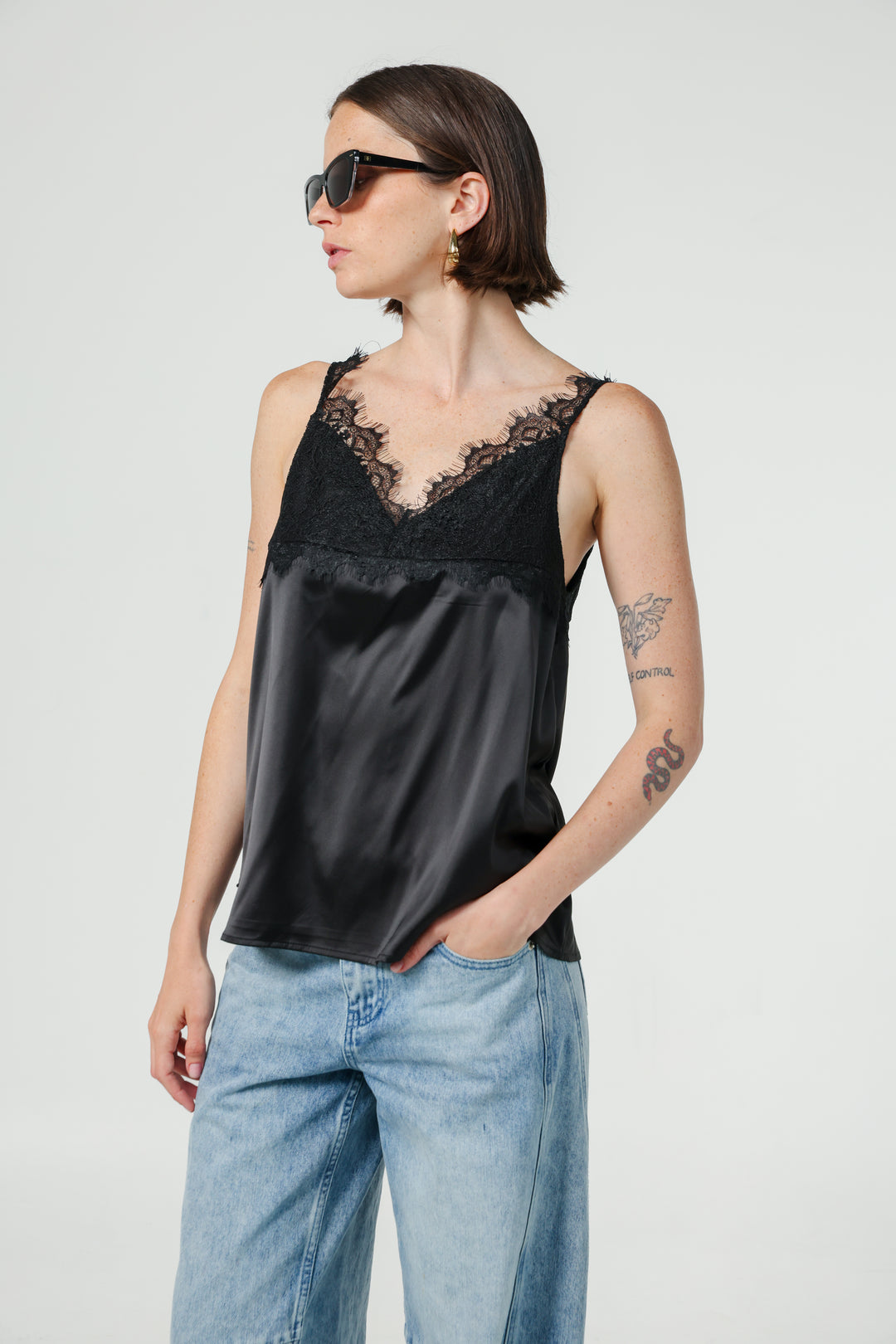 Lace Black Tank