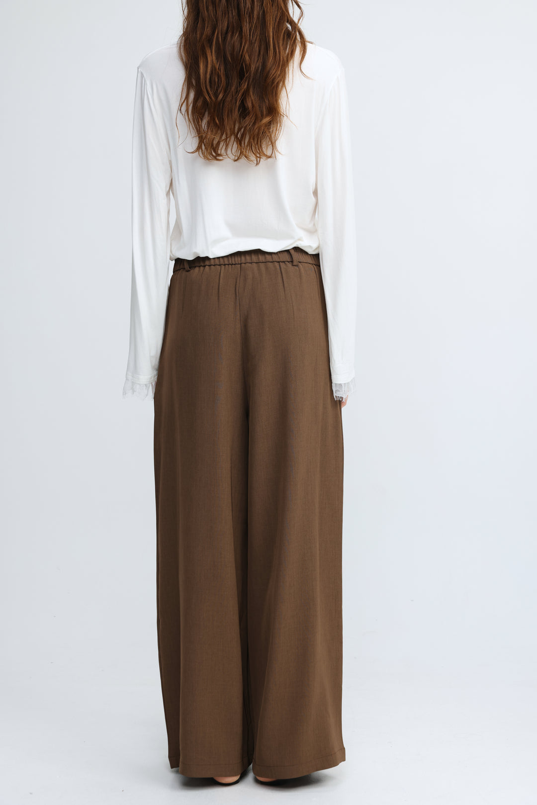 Wide Leg Tailored Brown Bottoms