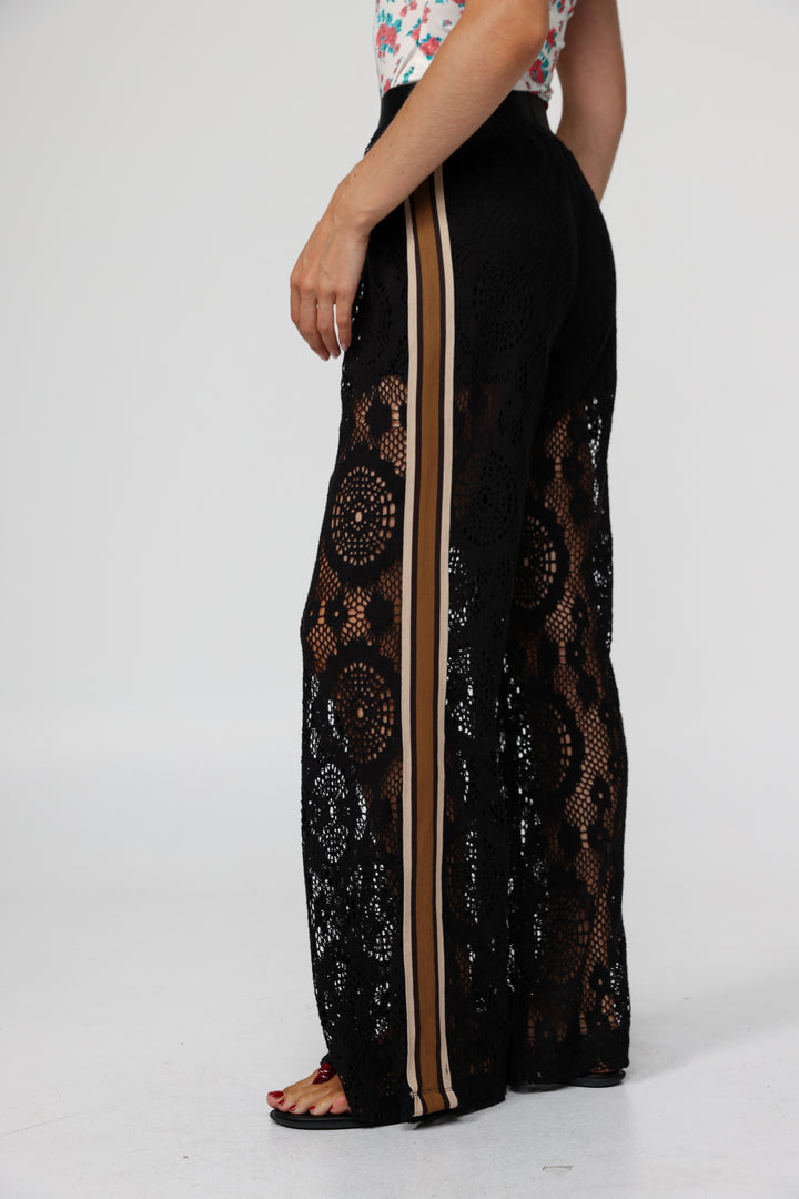 Key Black Striped Bottoms