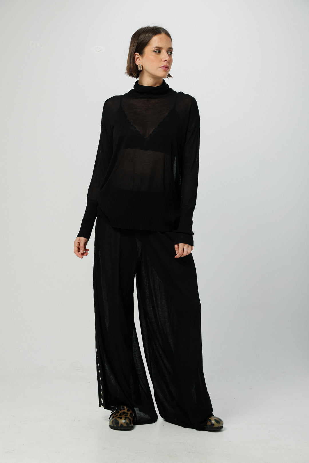 Moment Black High Neck Top