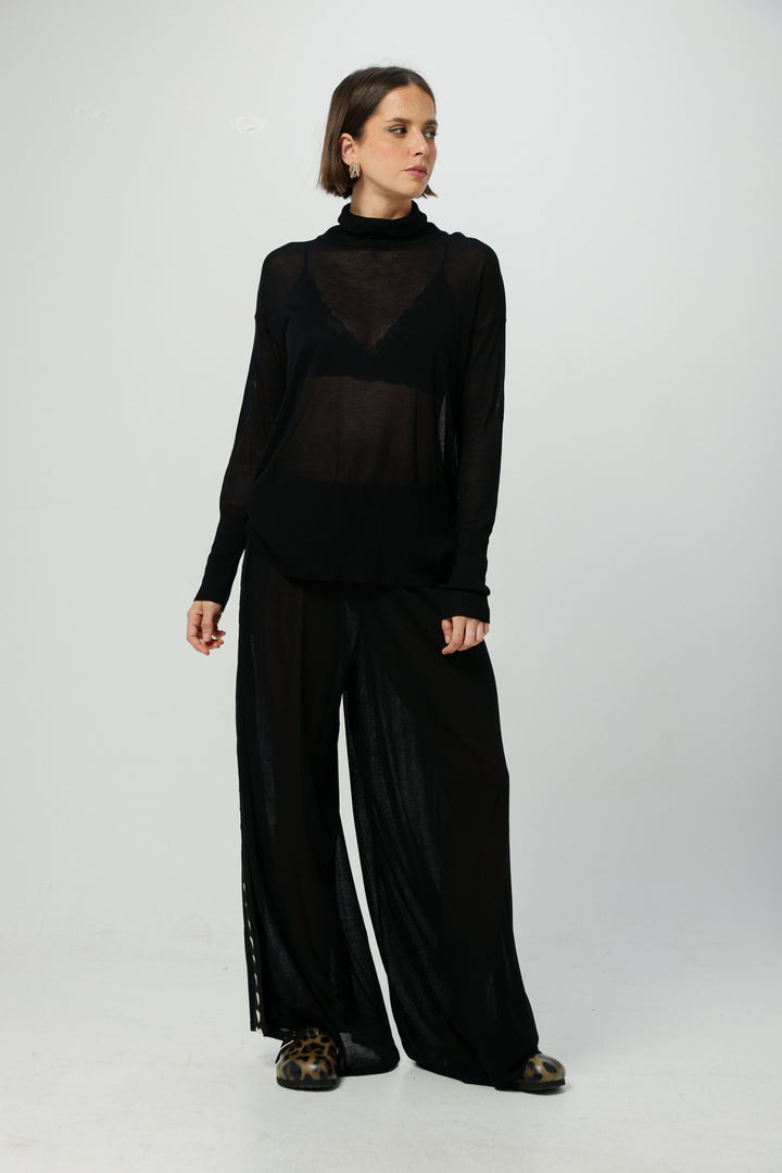 Moment Black High Neck Top