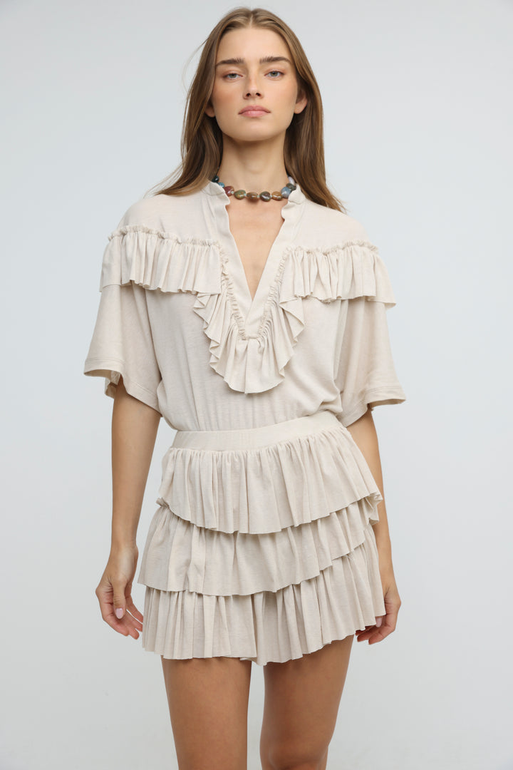 Sol Beige Mini Skirt