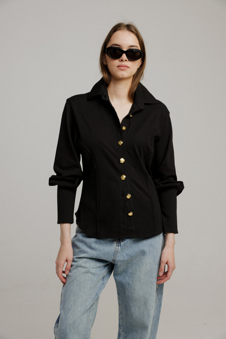 Decision Black Buttoned Shirt