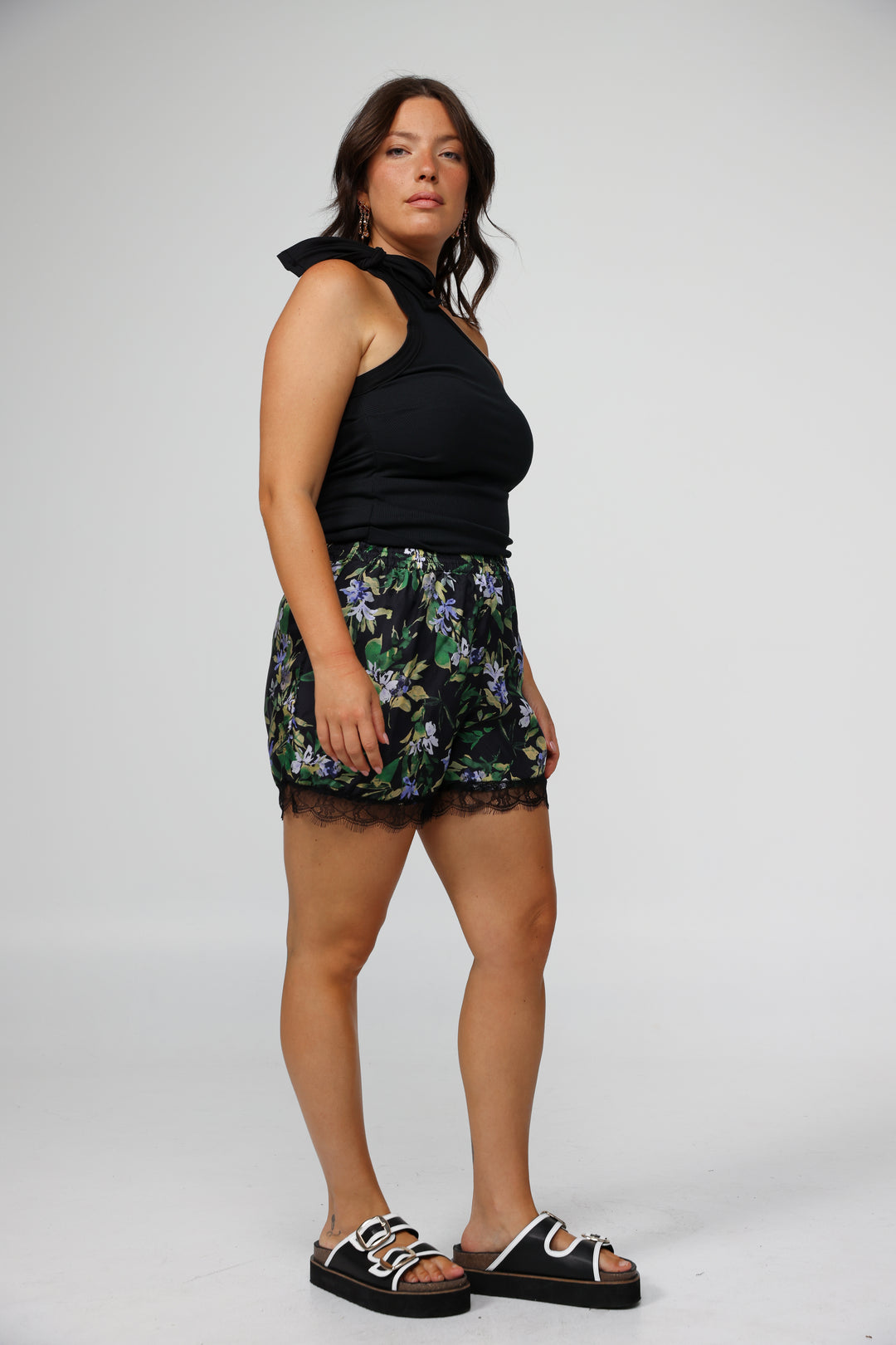 Rise Dark Floral Shorts