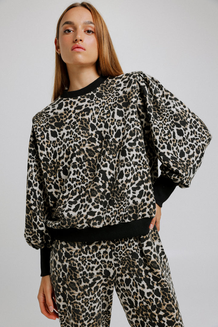 סווטשירט נשים דגם Blessing Leopard Sweatshirt 