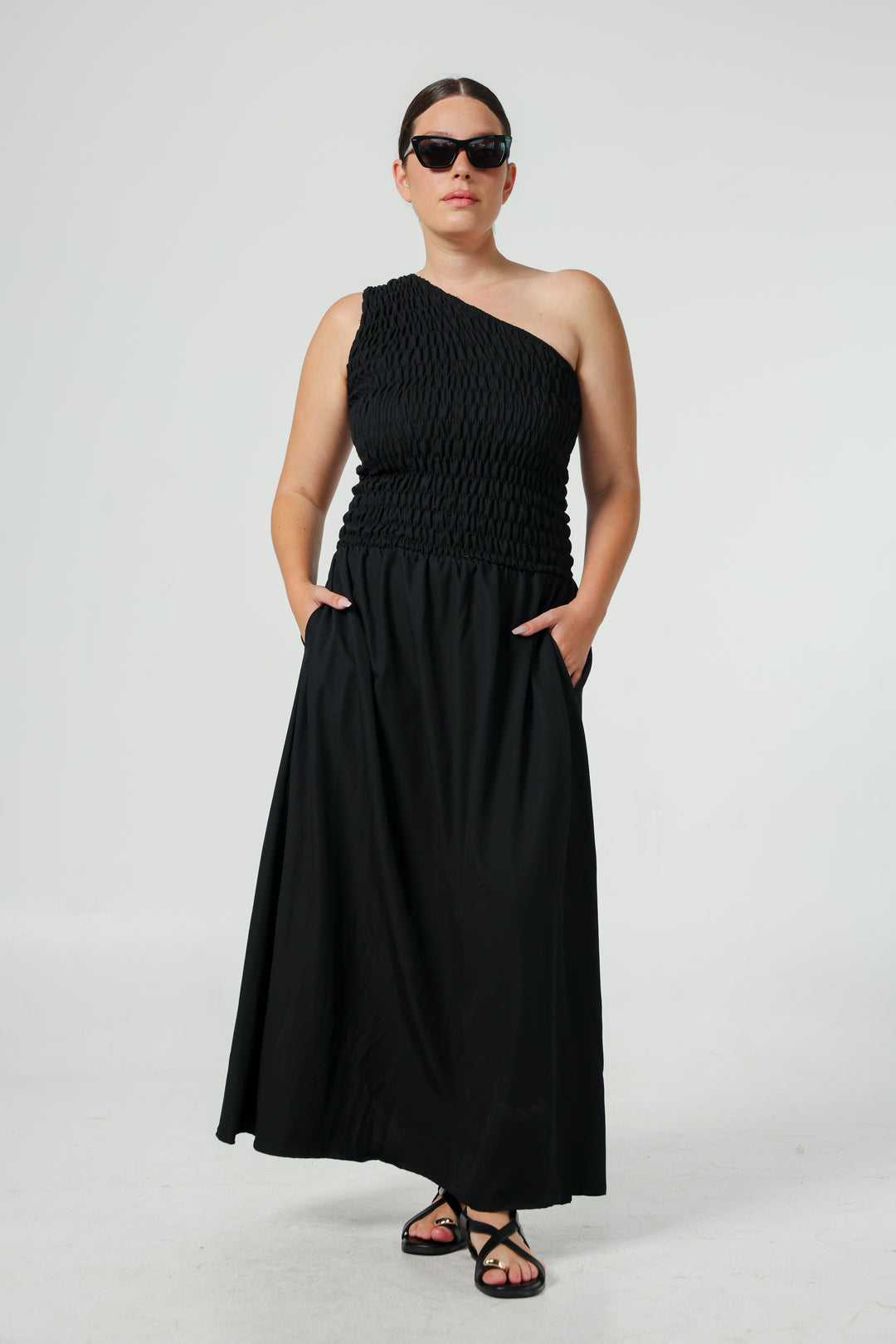 Wonder Dots One Shoulder Dress