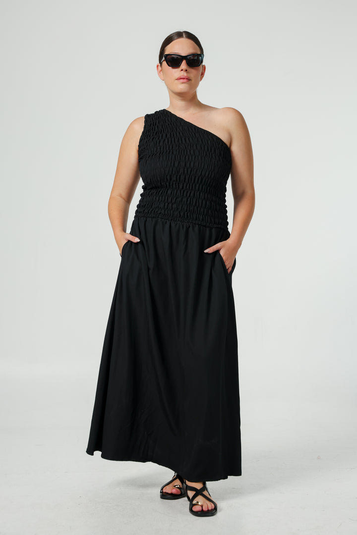 Wonder Dots One Shoulder Dress