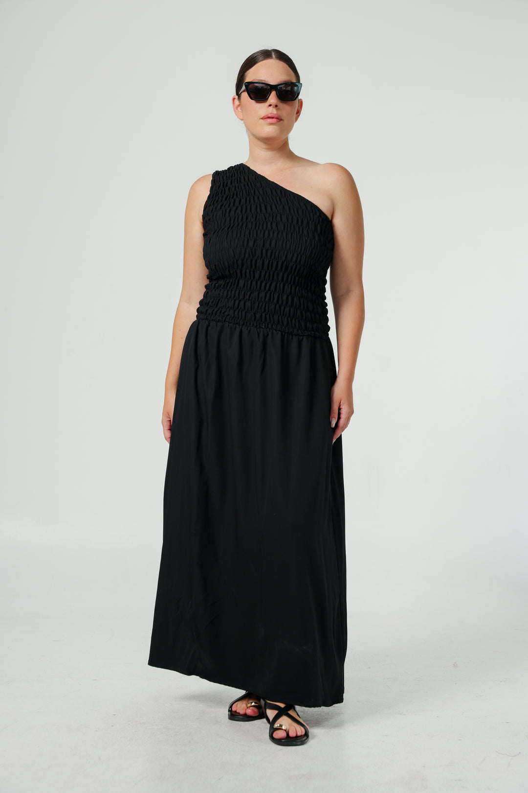 Wonder Dots One Shoulder Dress