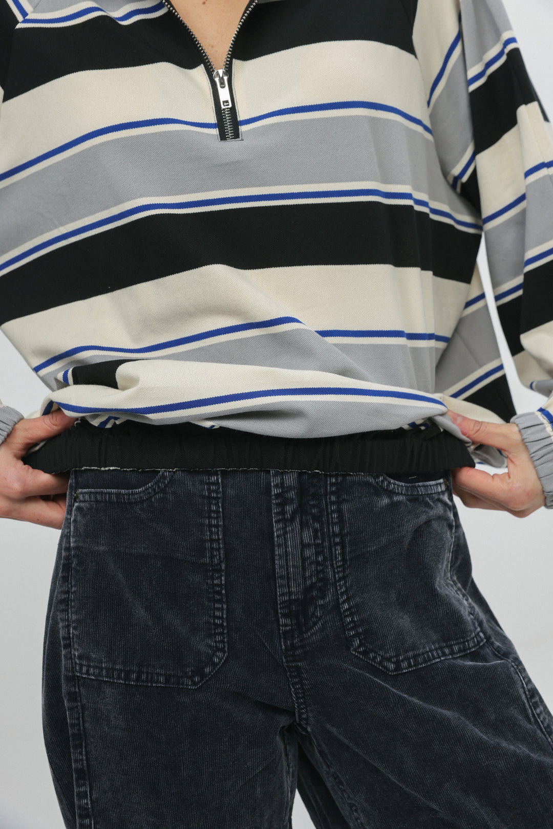 Adam Grey Striped Polo