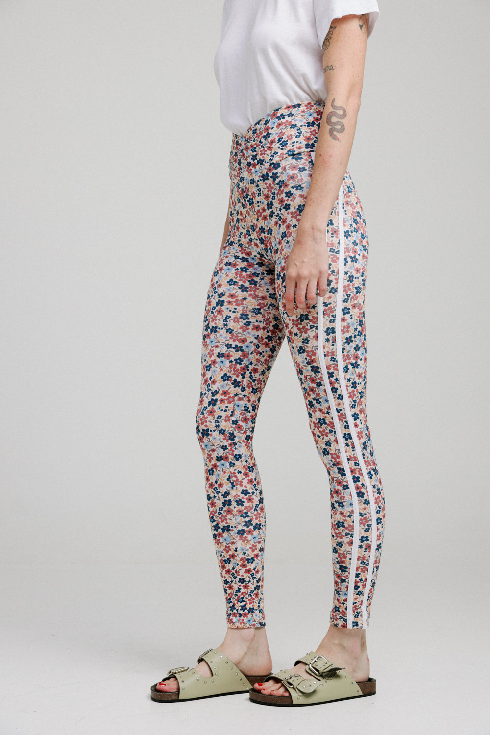 Dani Bright Floral Striped Leggings