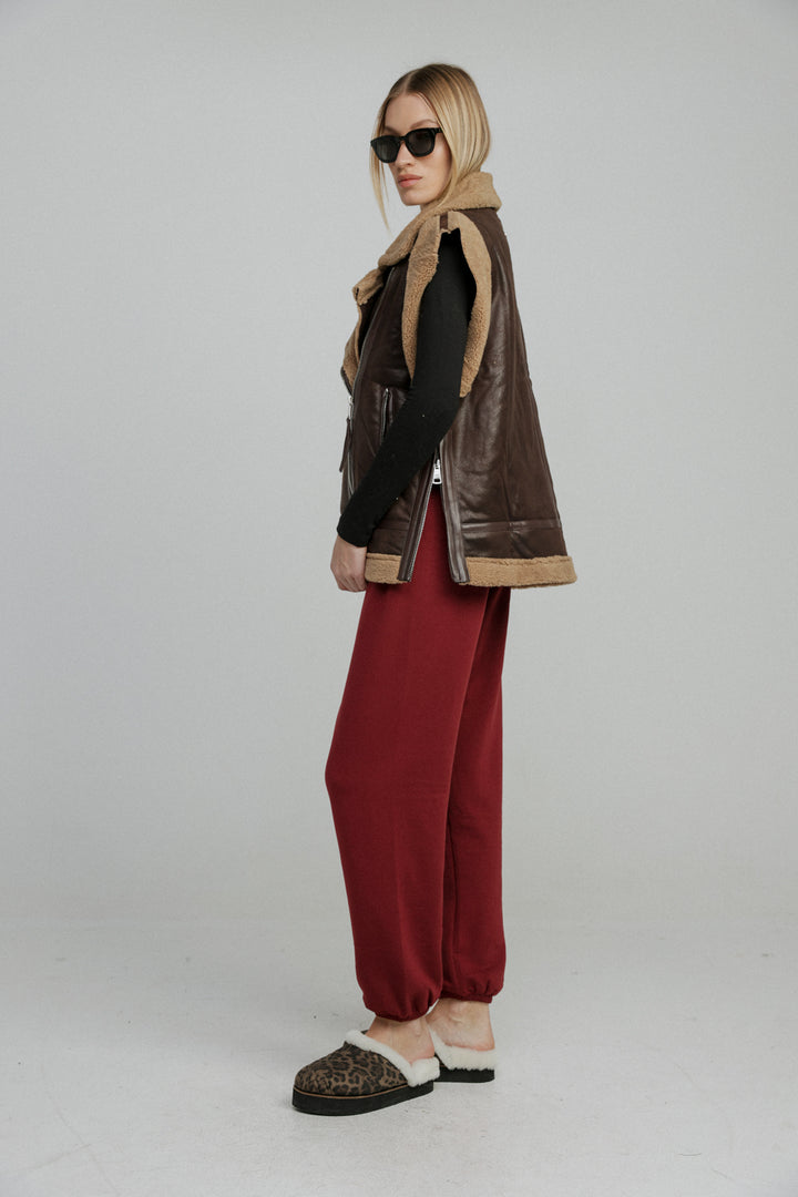 Faux Leather Brown Vest