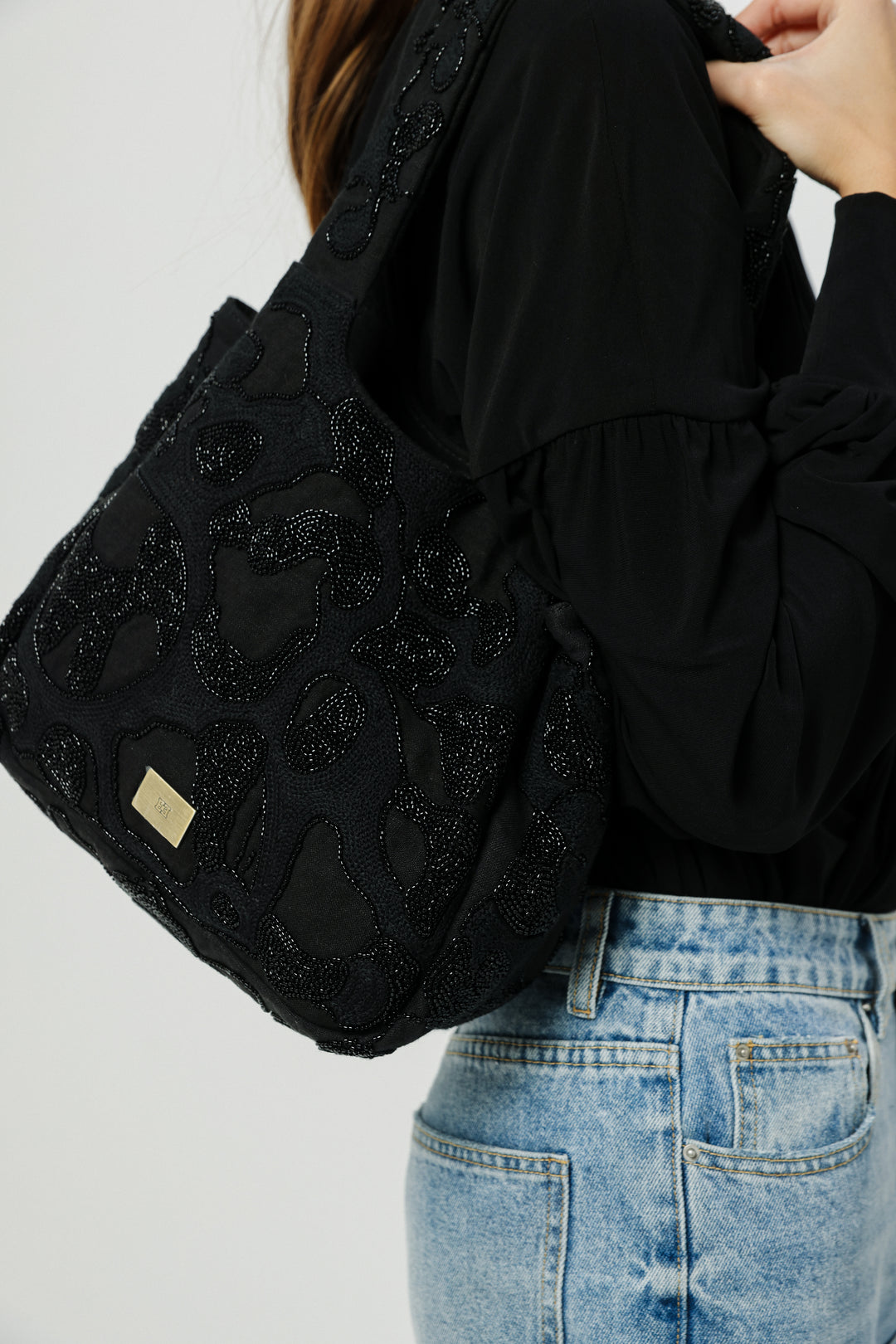 Beaded Black Bag