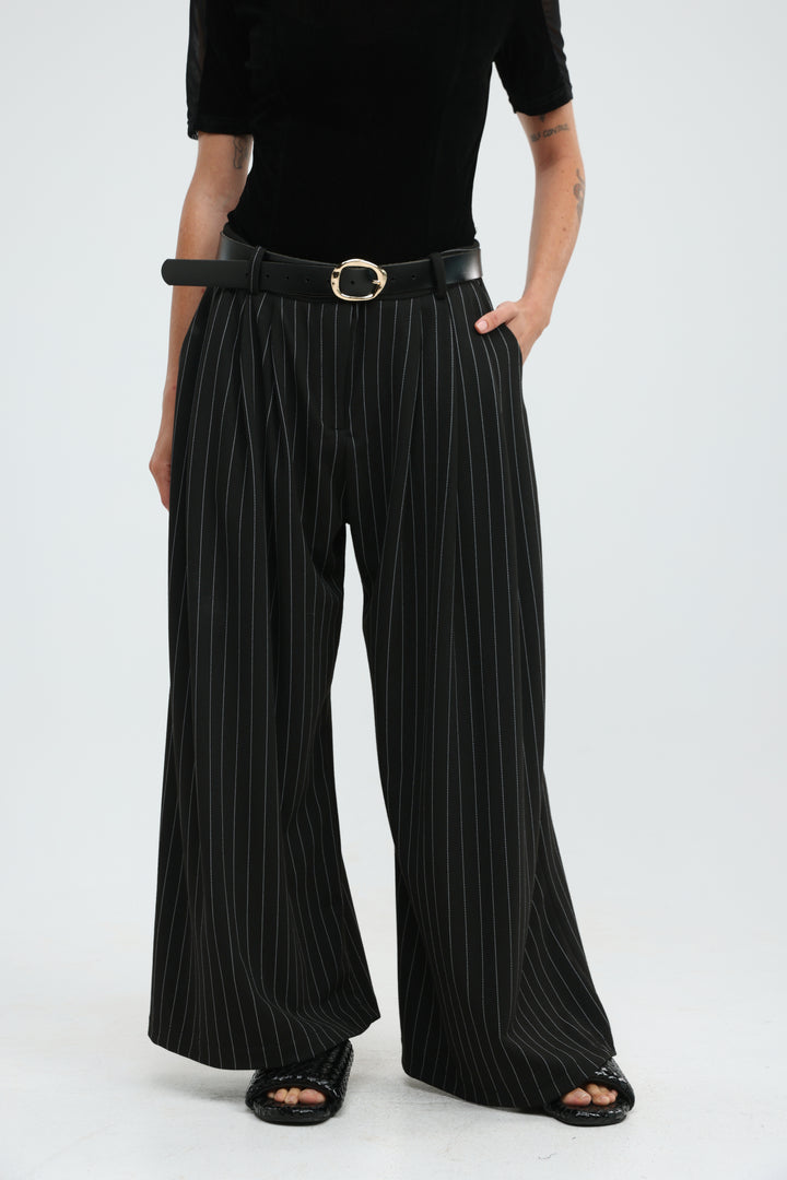 Protocol Black Striped Bottoms