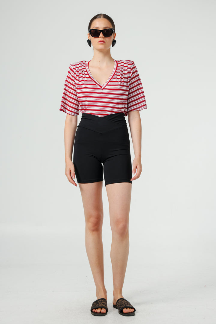 Vivoosh Red Striped Padded T-Shirt