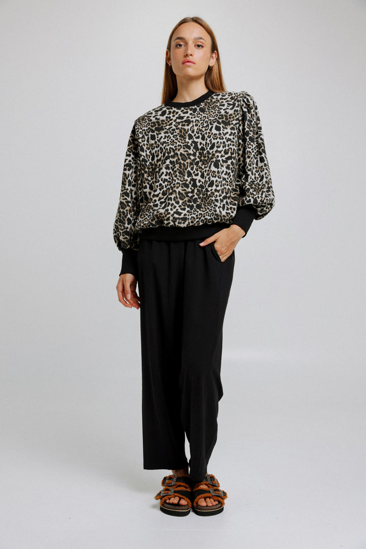 סווטשירט לנשים Blessing Leopard Sweatshirt אוברסייז