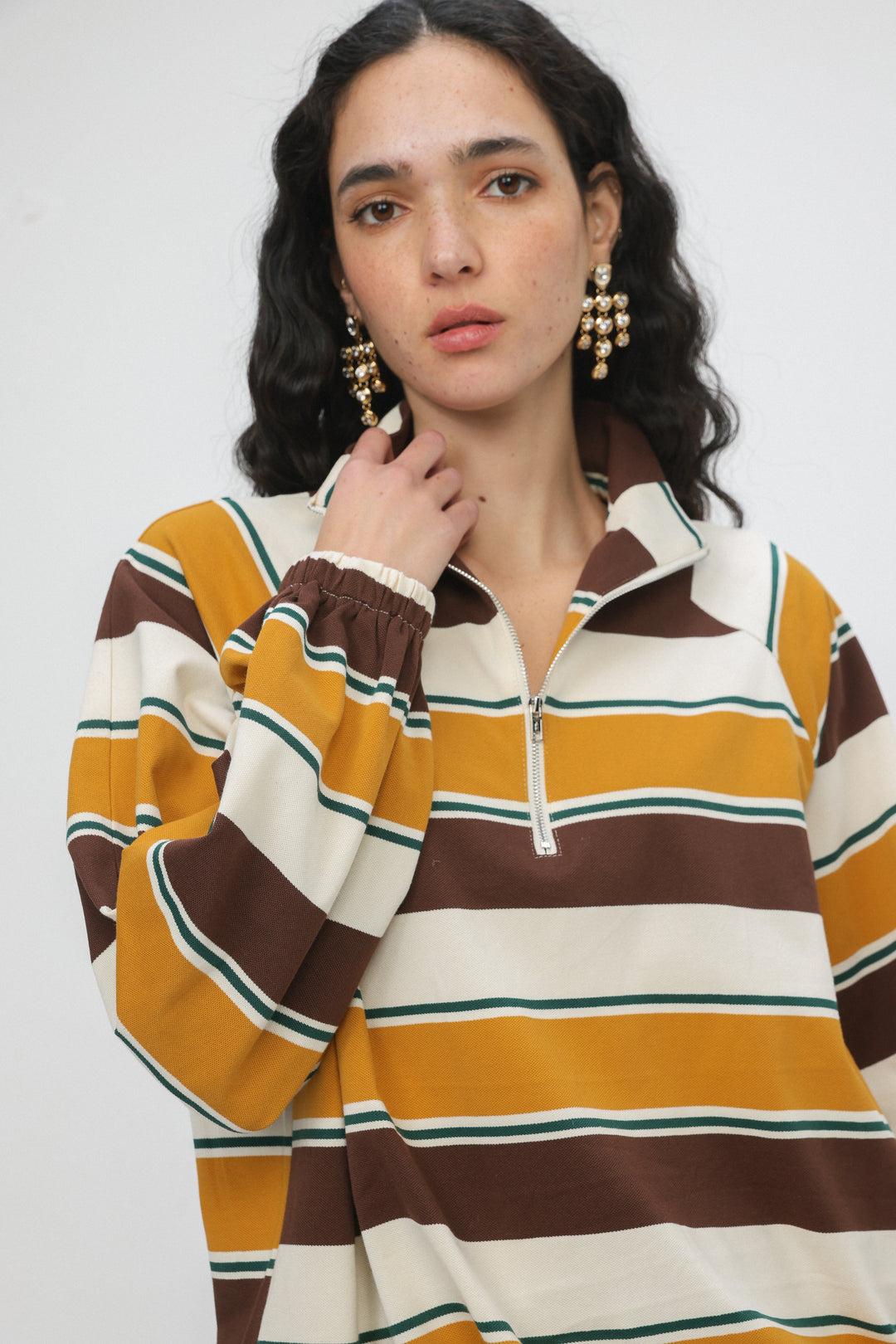 Adam Mustard Striped Polo