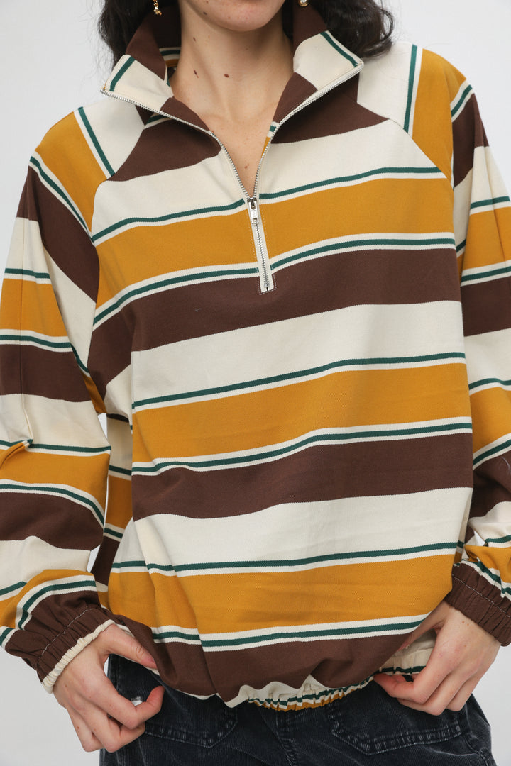 Adam Mustard Striped Polo