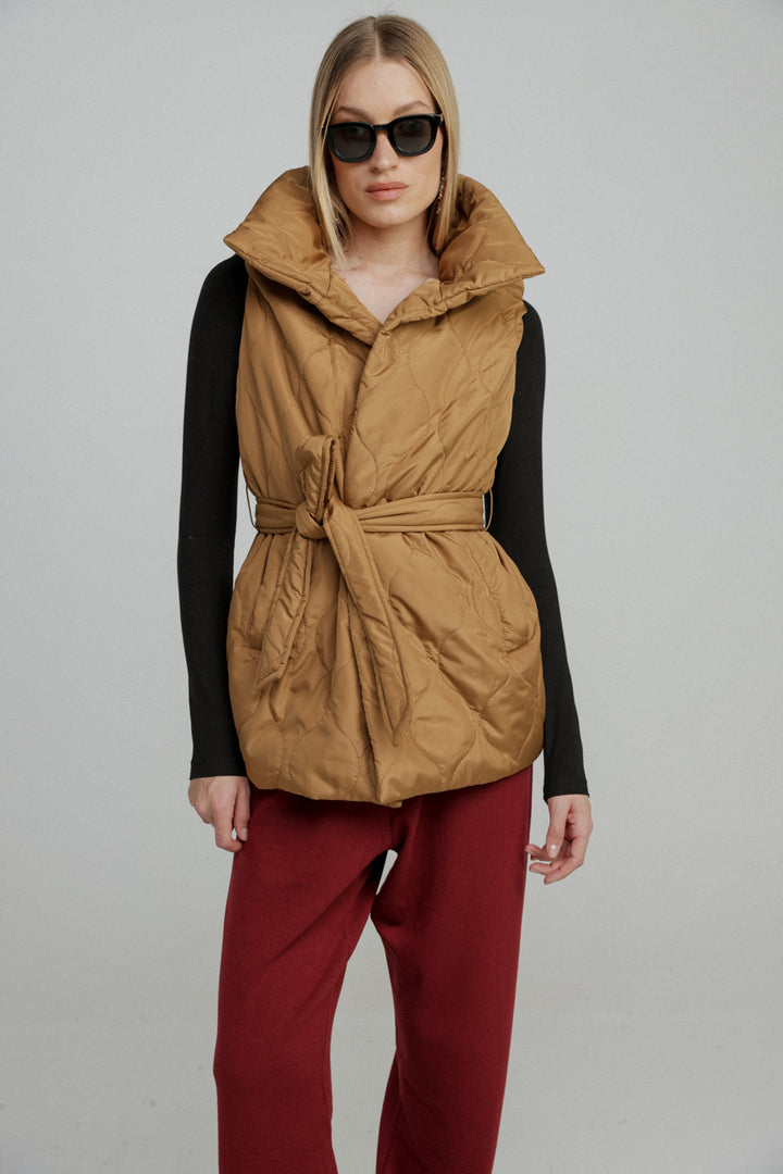 Quilted Camel Vest