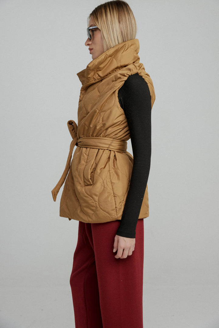 Quilted Camel Vest