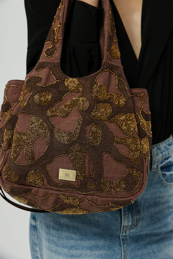 Beaded Brown Bag