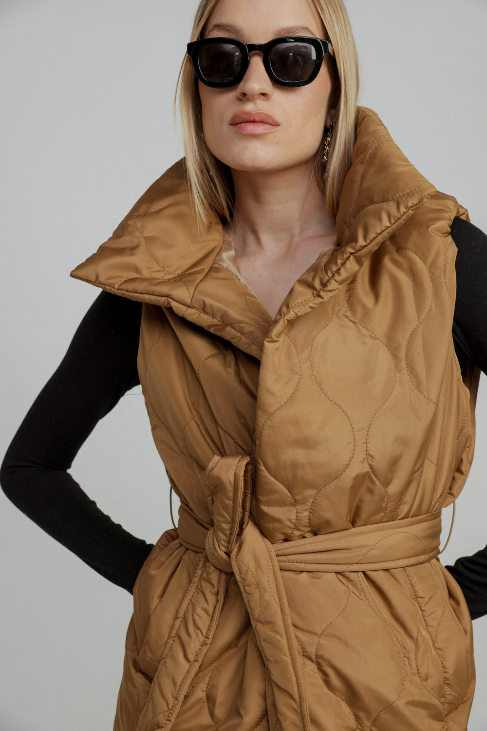 Quilted Camel Vest