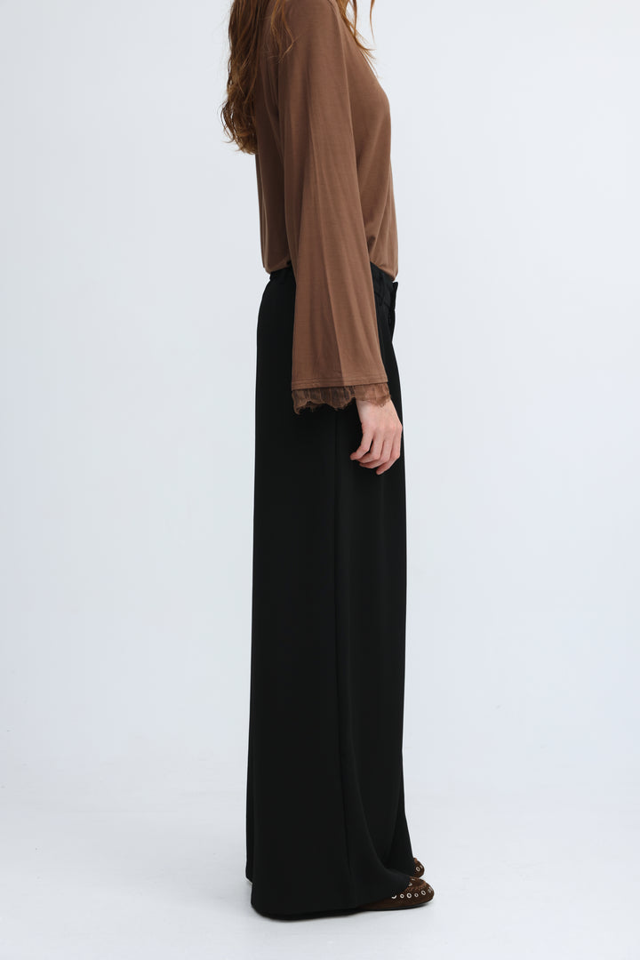 Wide Leg Tailored Black Bottoms