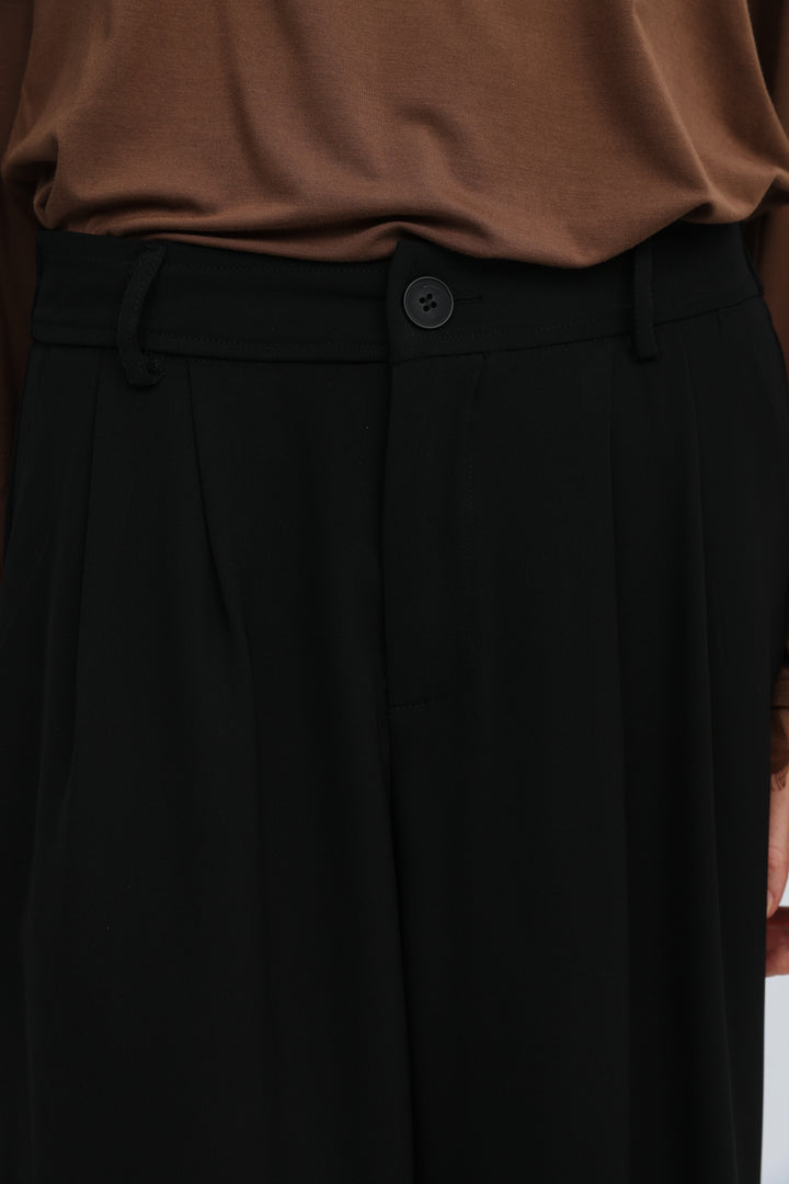 Wide Leg Tailored Black Bottoms