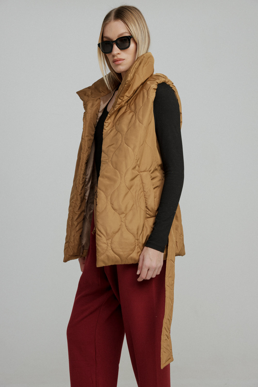 Quilted Camel Vest