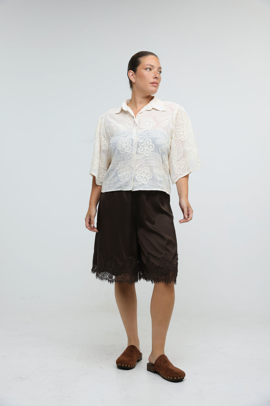 Sunlit Brown Bermuda Shorts