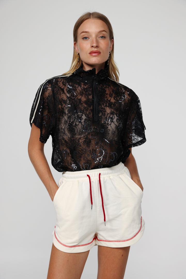 Adamon Black Lace T-Shirt