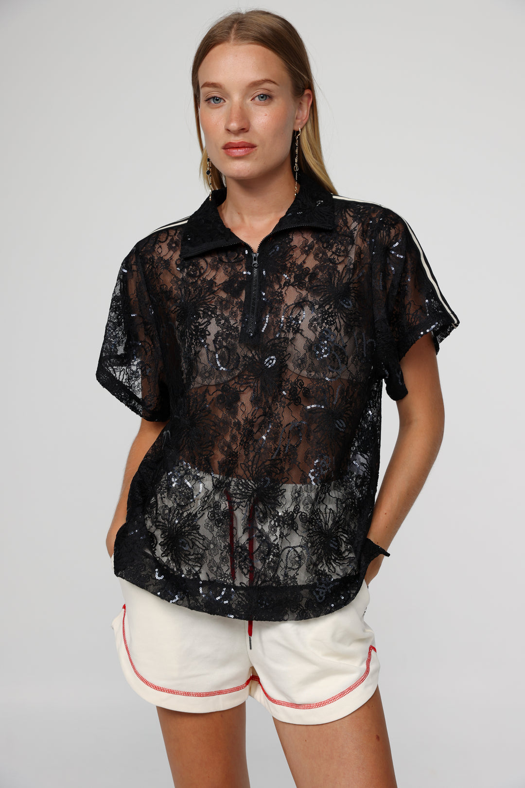 Adamon Black Lace T-Shirt