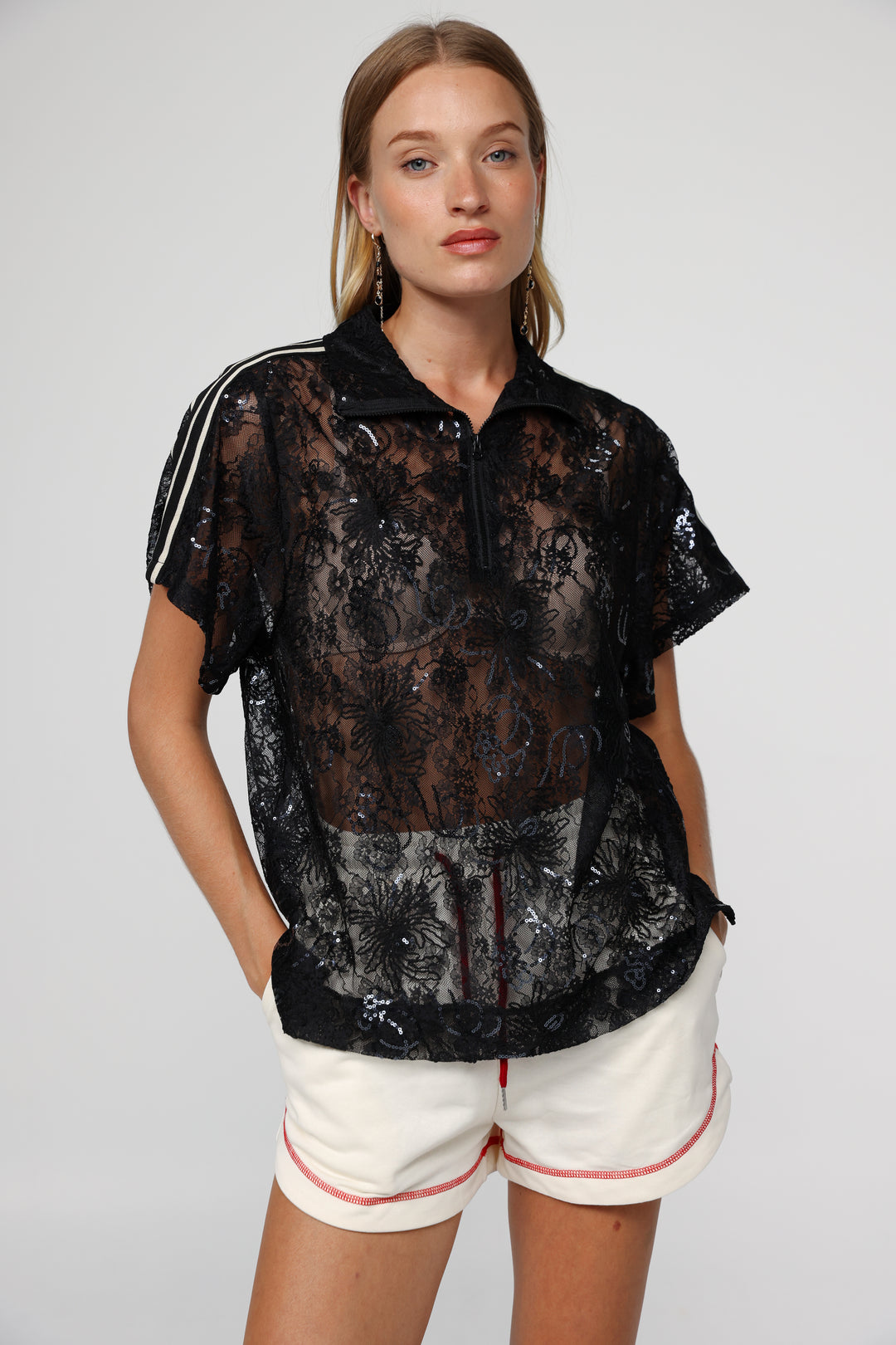 Adamon Black Lace T-Shirt