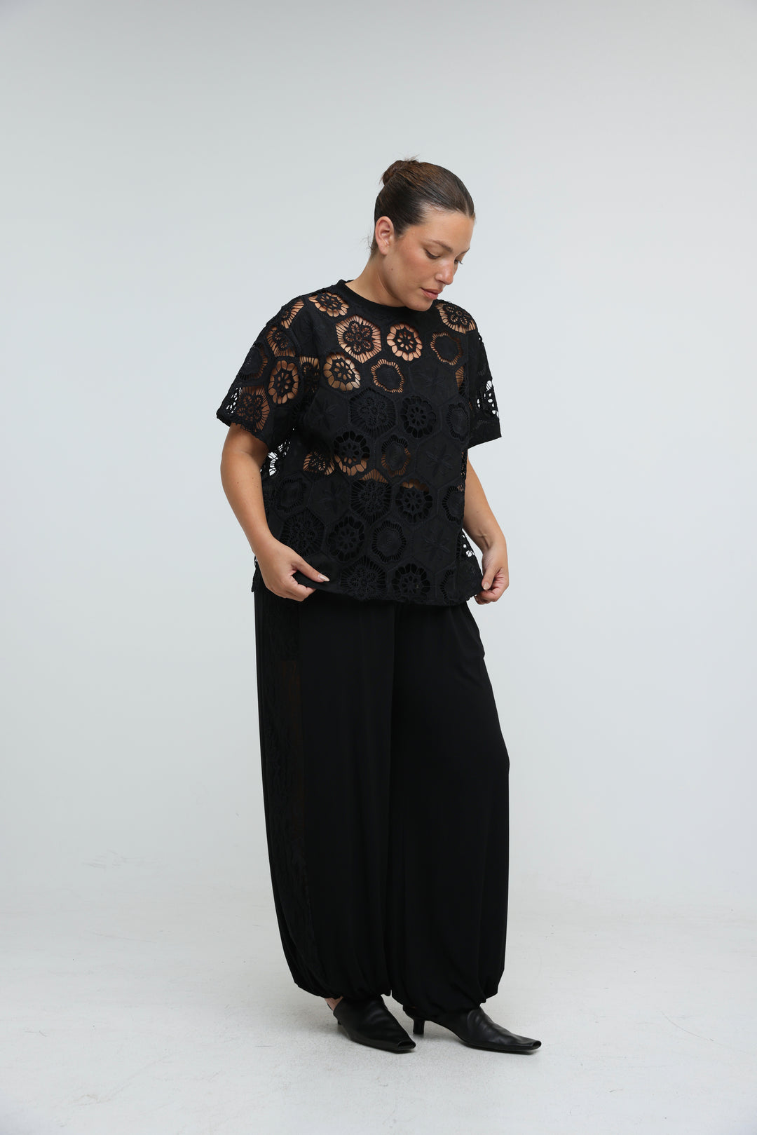 Floral White Cutwork T-Shirt