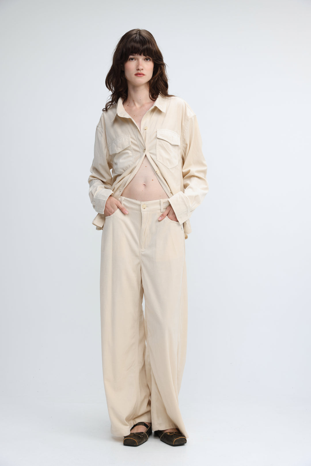 Corduroy Cream Bottoms