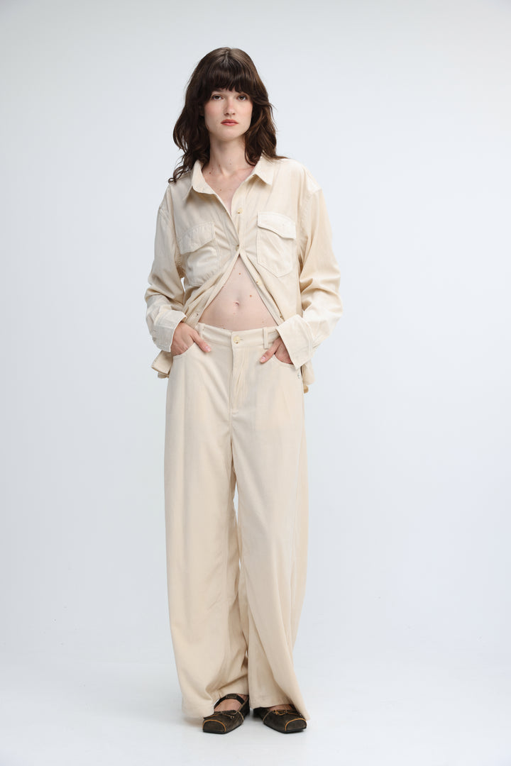 Corduroy Cream Bottoms