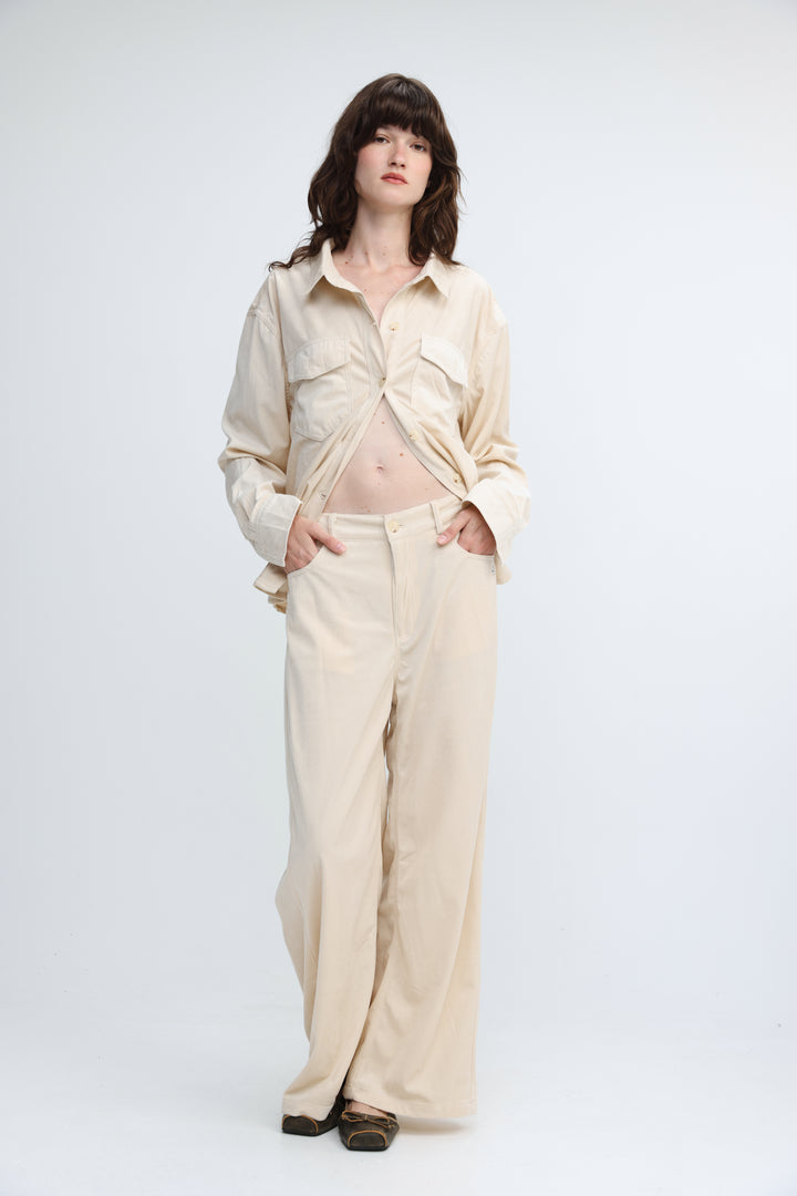 Corduroy Cream Bottoms