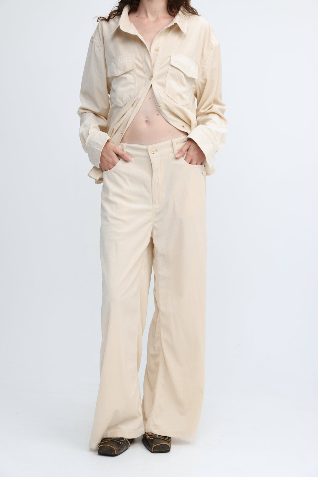 Corduroy Cream Bottoms