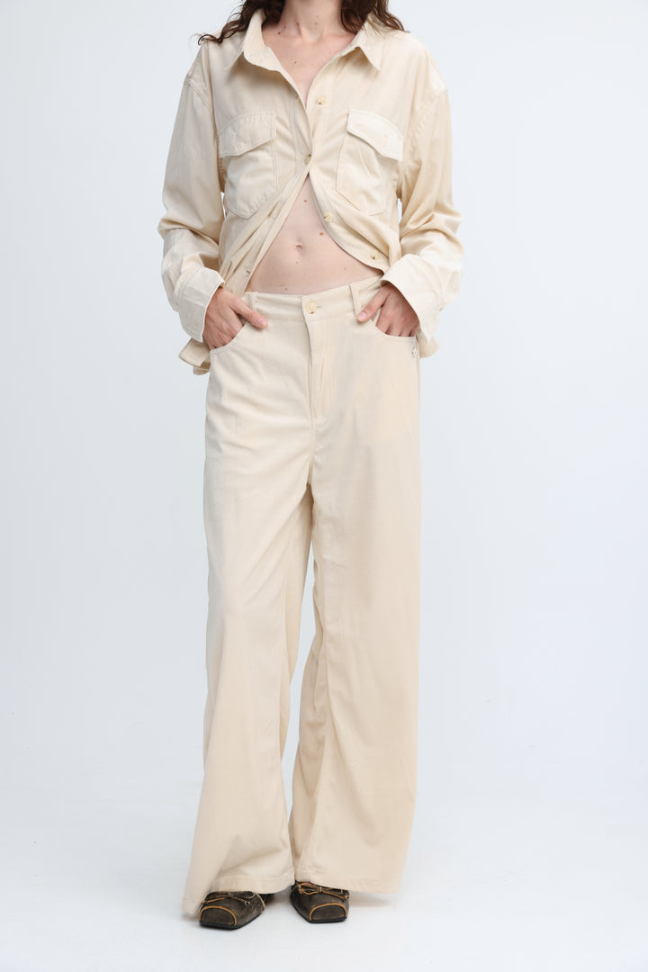 Corduroy Cream Bottoms