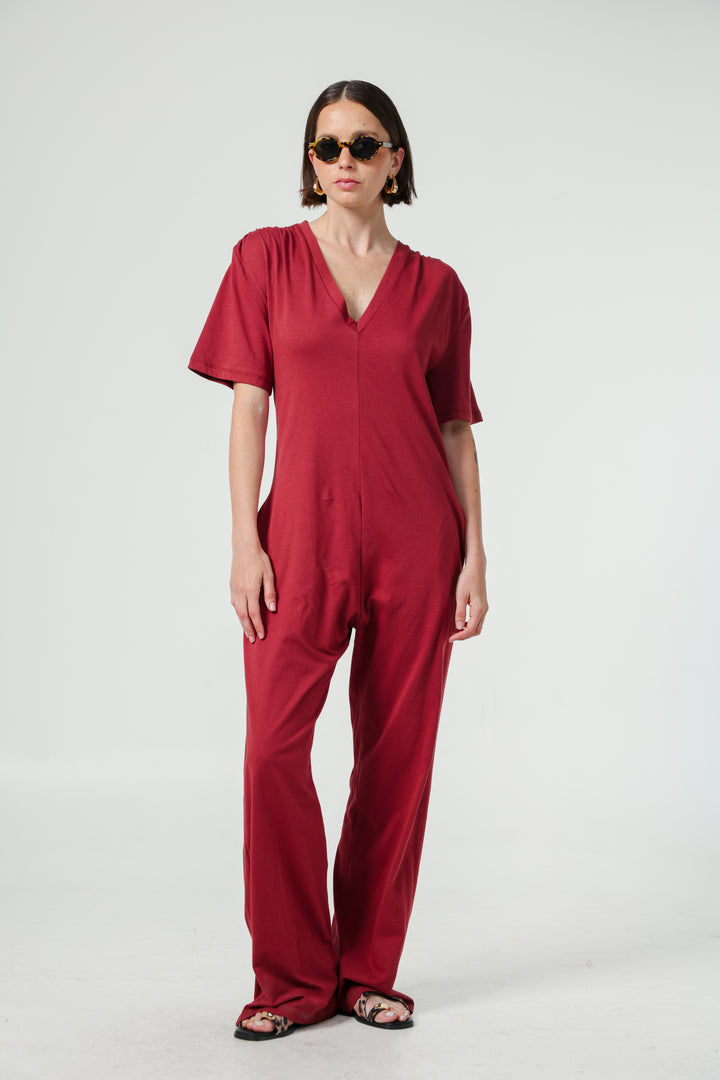 Just V Wine Jumpsuit
