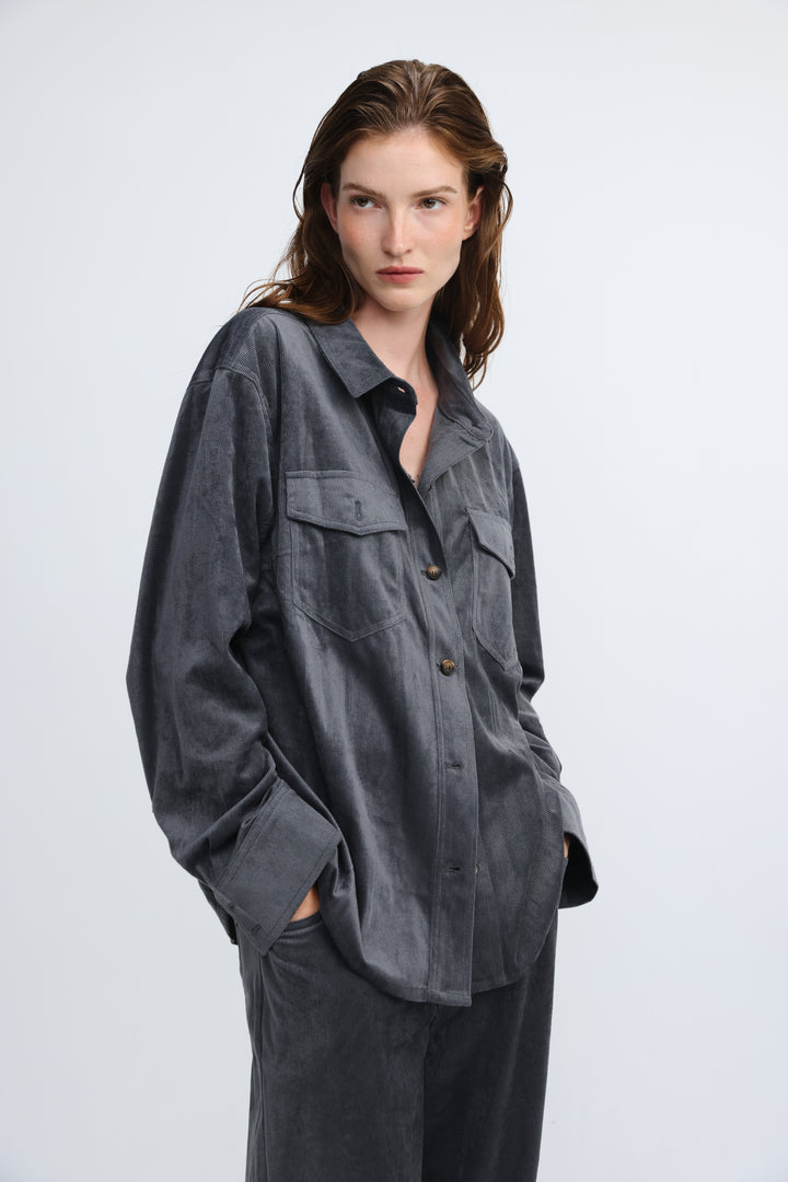 Corduroy Grey Shirt